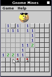 Screenshot of Minesweeper running in DOS
