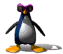 Silly picture of a penguin dancing